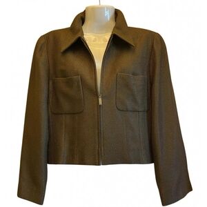 CHANEL Spring 1999 Vintage Zip Cropped Jacket In Linen Blend, FR 38 (US S/M)